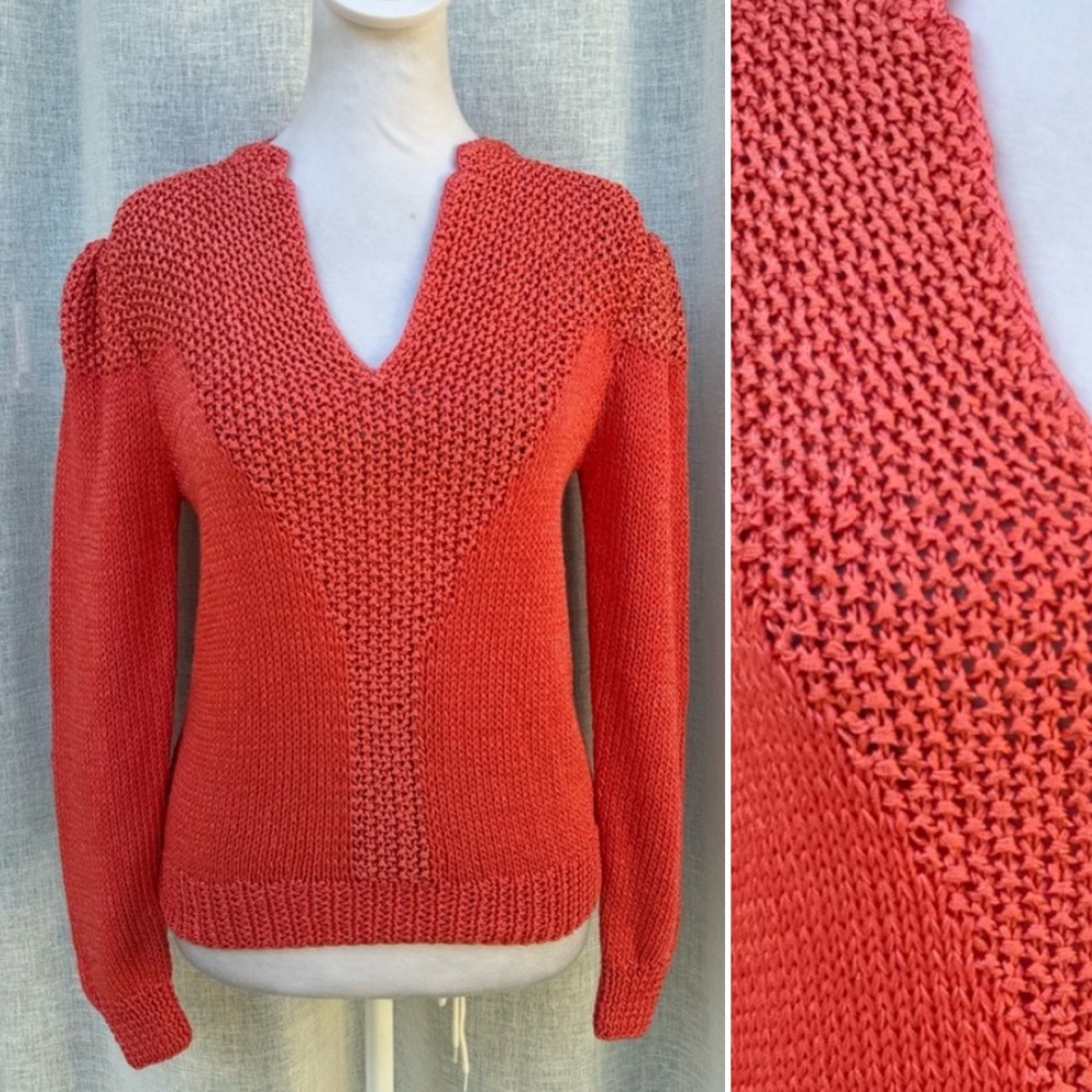 Nannell 1990 coral orange knitted sweater